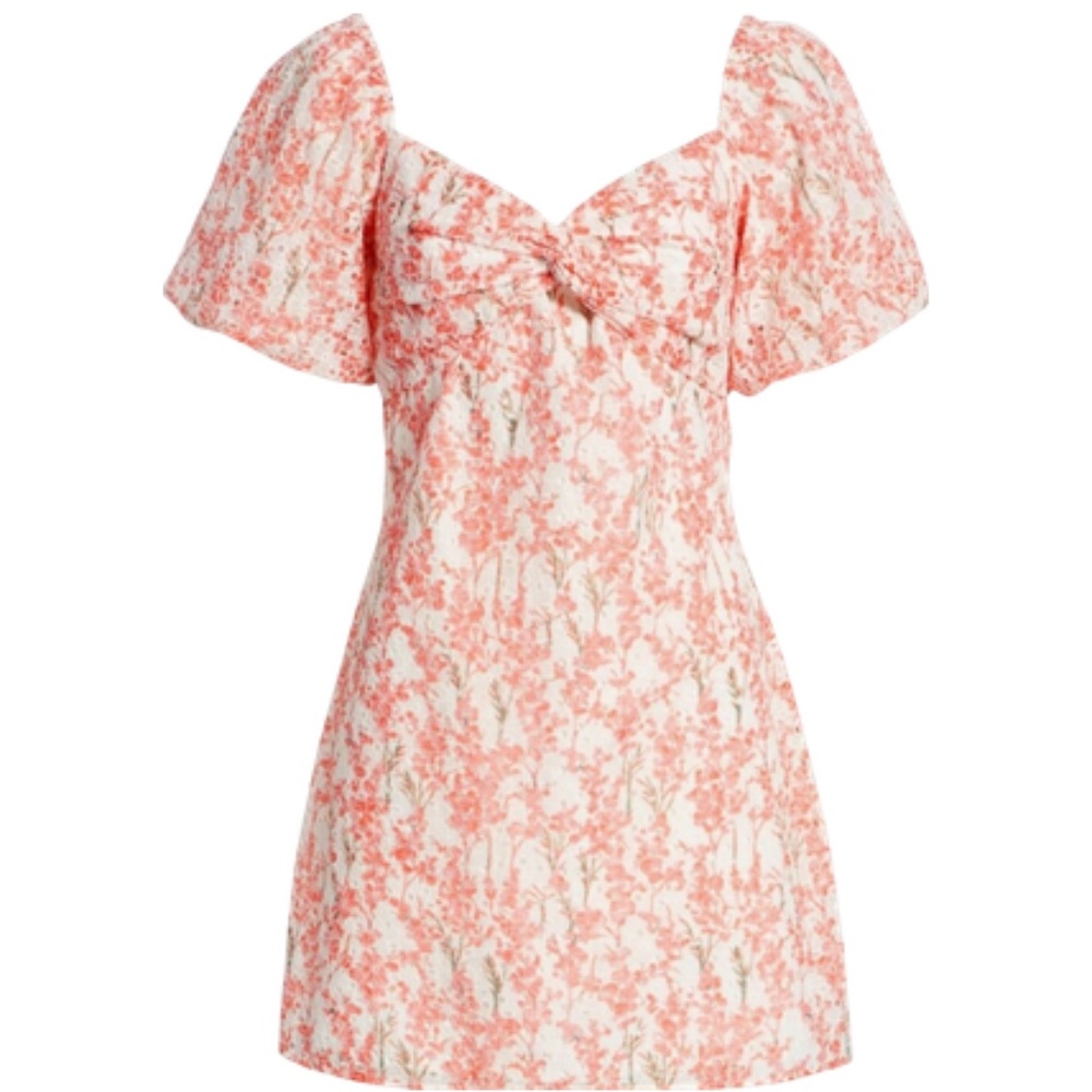 Adelyn Rae Collen Floral Eyelit Minidress - Size S